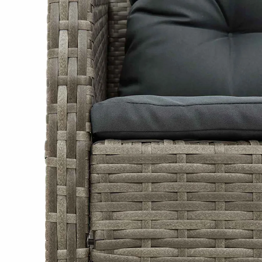 Ensemble de canapé de jardin 6 pcs Gris et Gris foncé polyrotin - 11