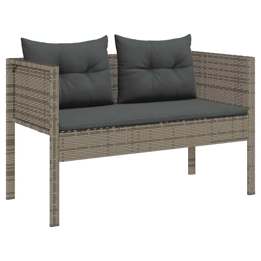 Ensemble de canapé de jardin 6 pcs Gris et Gris foncé polyrotin - 4