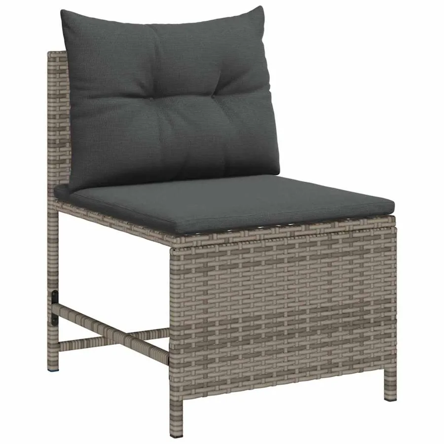 Ensemble de canapé de jardin 6 pcs Gris et Gris foncé polyrotin - 5