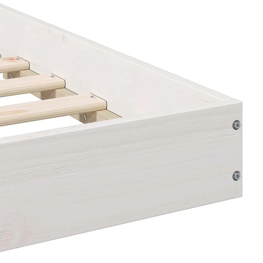 Cadre de lit Blanc 90 x 190 cm Pin massif - 9