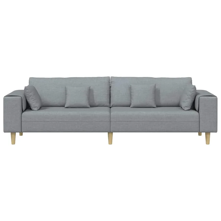 Canapé avec coussin Gris clair 250 x 77 x 76 cm tissu - 4