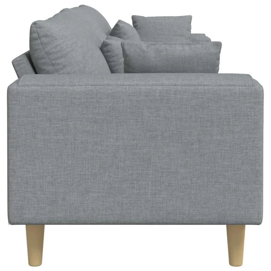 Canapé avec coussin Gris clair 250 x 77 x 76 cm tissu - 5