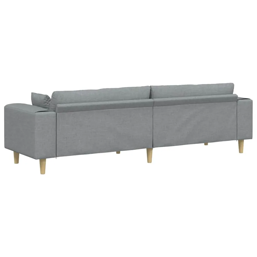 Canapé avec coussin Gris clair 250 x 77 x 76 cm tissu - 6
