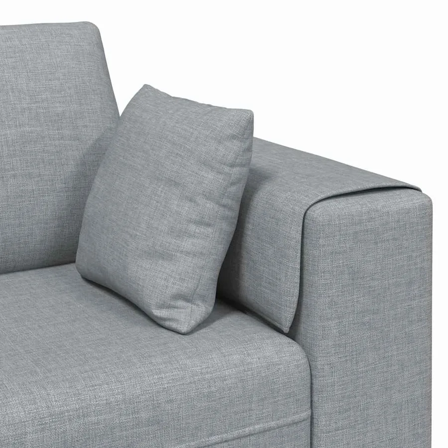 Canapé avec coussin Gris clair 250 x 77 x 76 cm tissu - 7