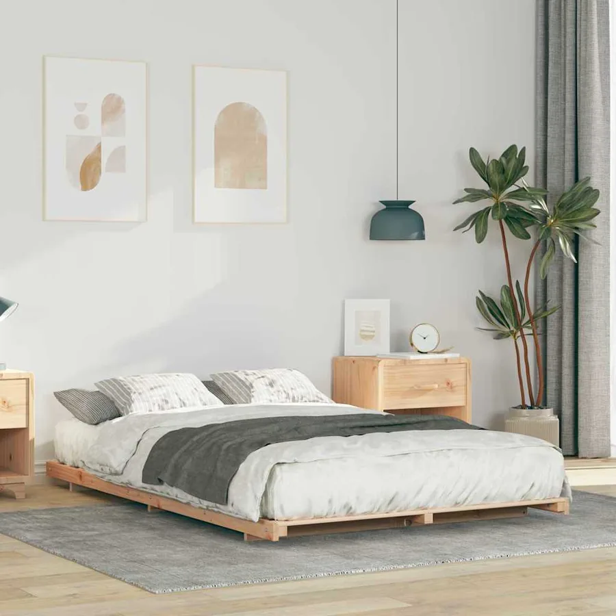 Cadre de lit Marron 120 x 190 cm Pin massif