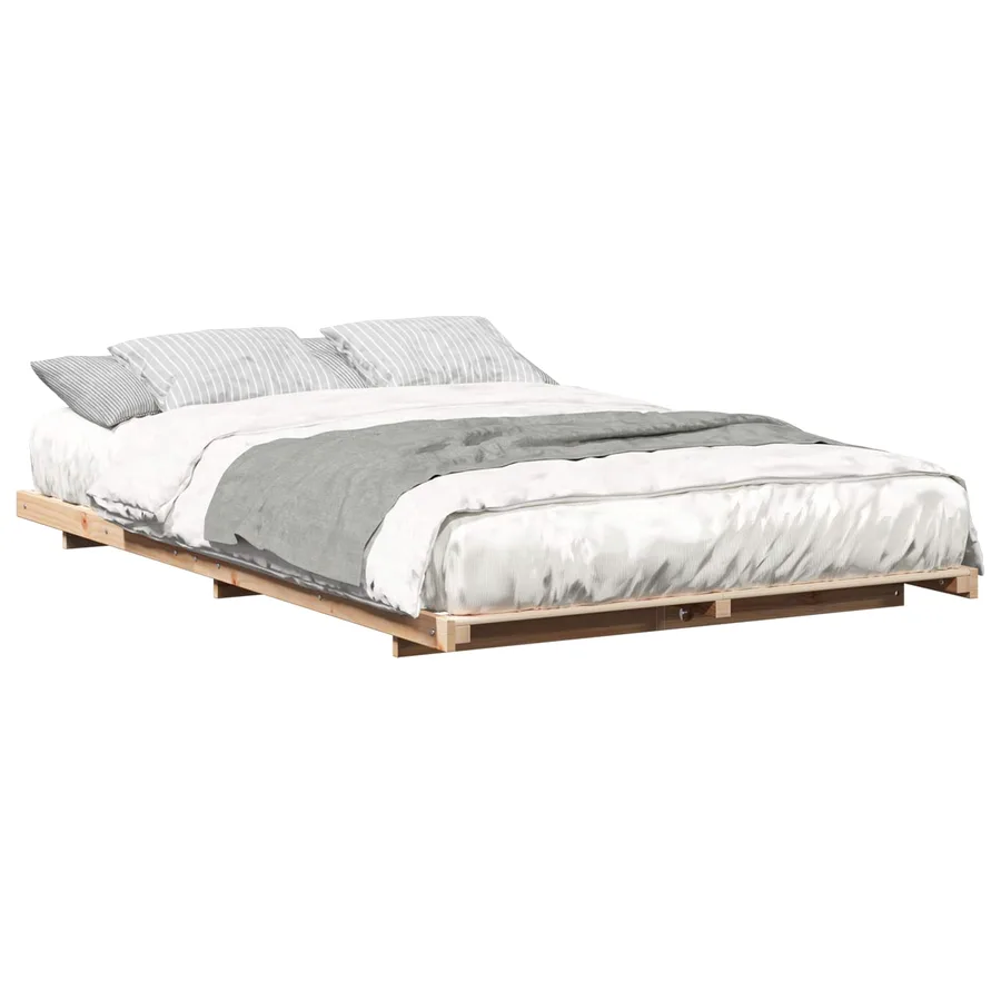 Cadre de lit Marron 120 x 190 cm Pin massif - 2