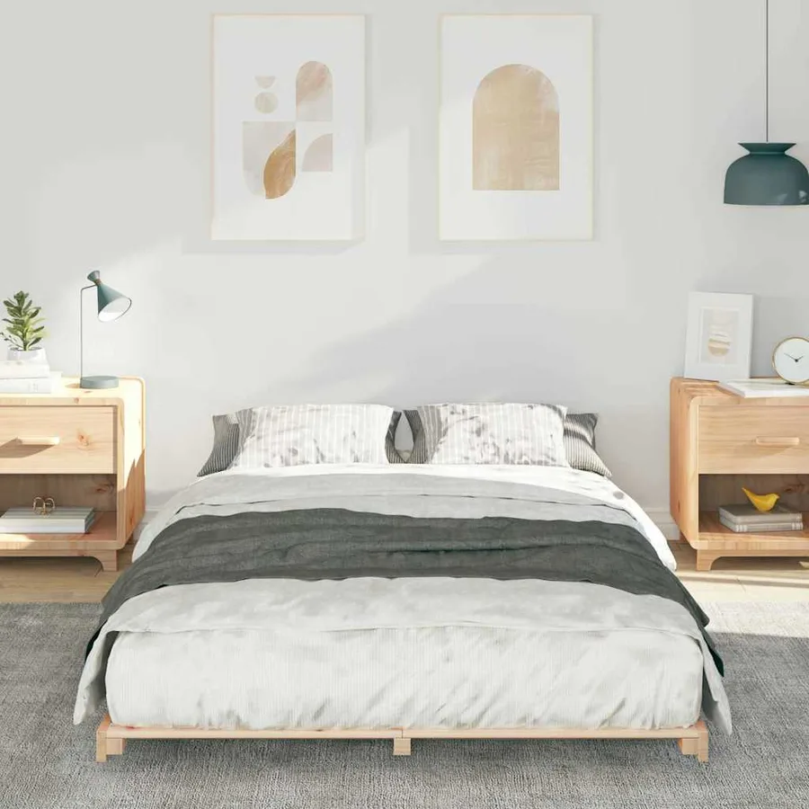 Cadre de lit Marron 120 x 190 cm Pin massif - 3