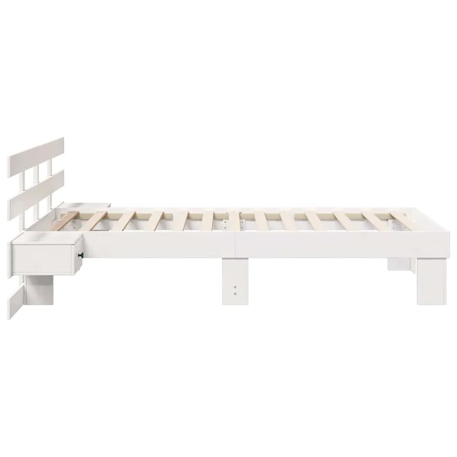 Cadre de lit avec tête de lit Blanc 80 x 200 cm Pin massif - 6