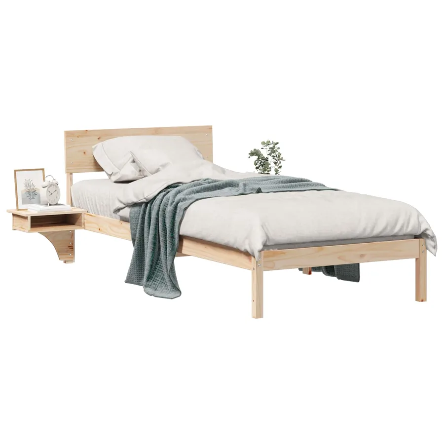 Cadre de lit avec tête de lit Marron 90 x 200 cm Pin massif - 2