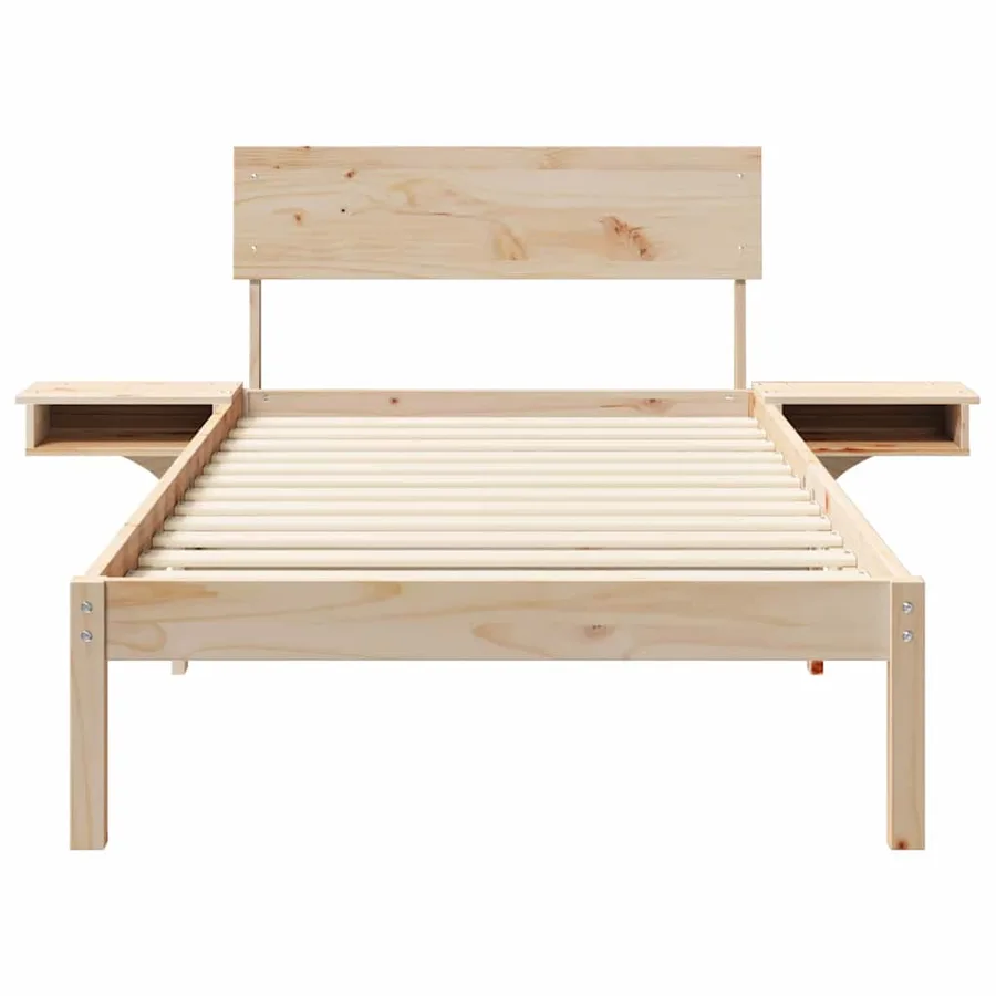 Cadre de lit avec tête de lit Marron 90 x 200 cm Pin massif - 5
