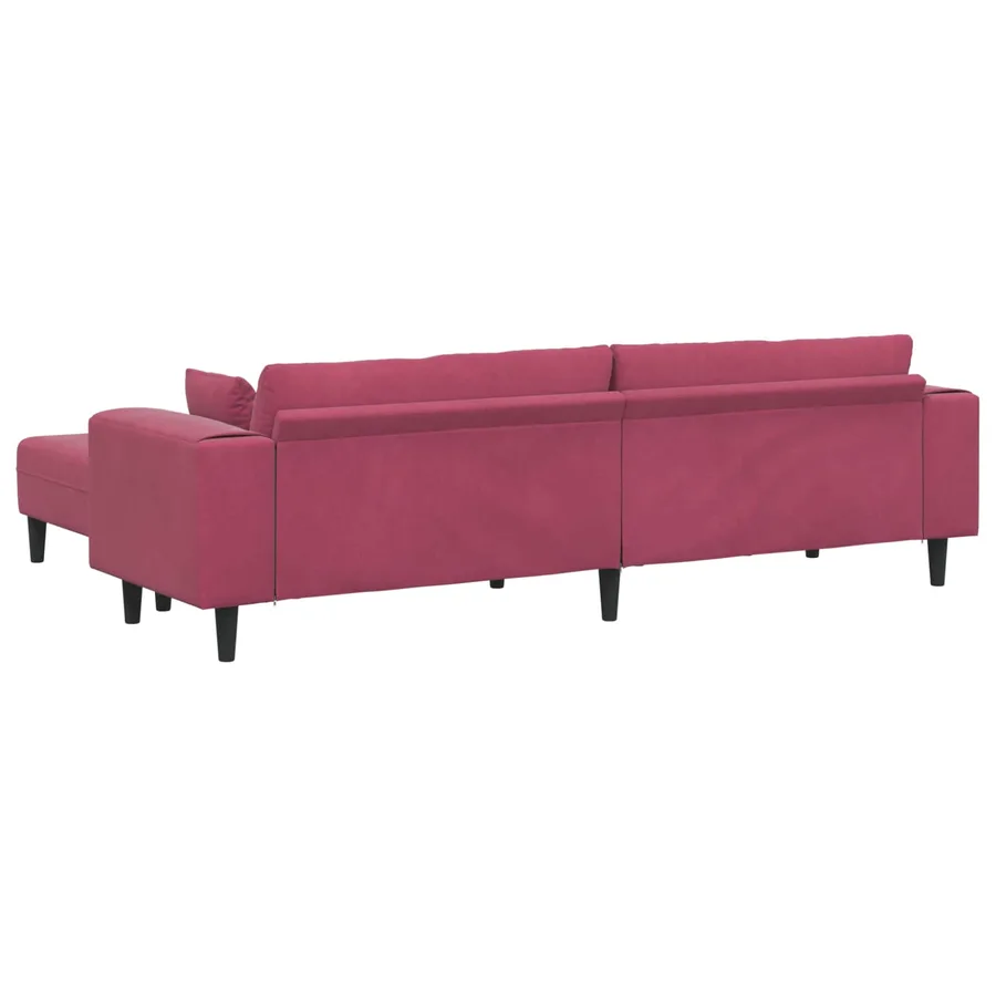 Canapé 3 pcs Bordeaux 250 x 188 x 76 cm Velours - 6