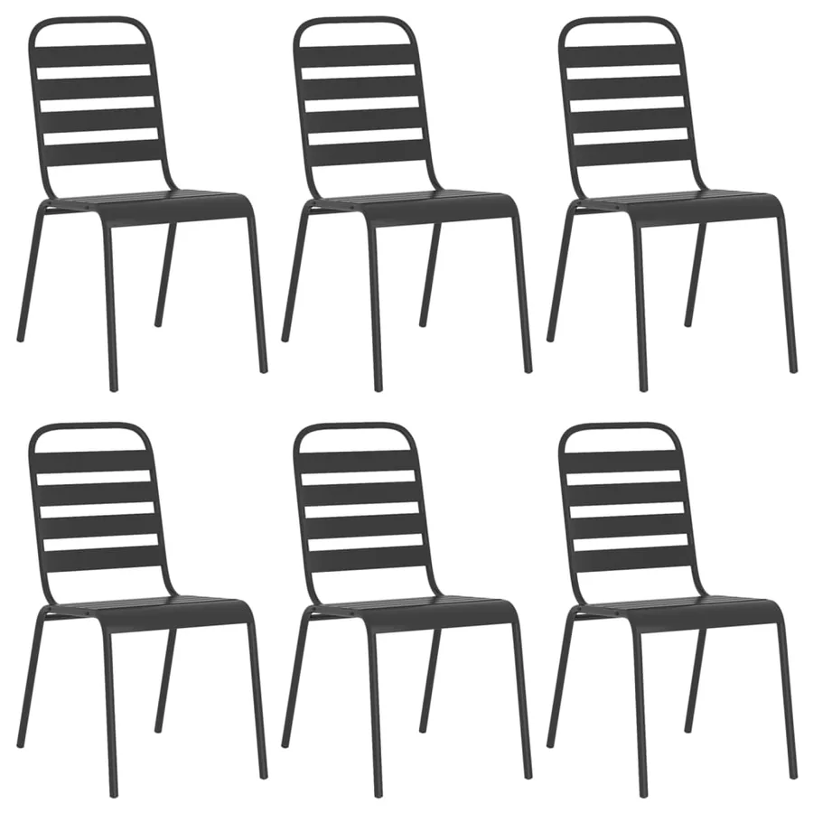 Ensemble à manger de jardin 7 pcs anthracite acier - 4