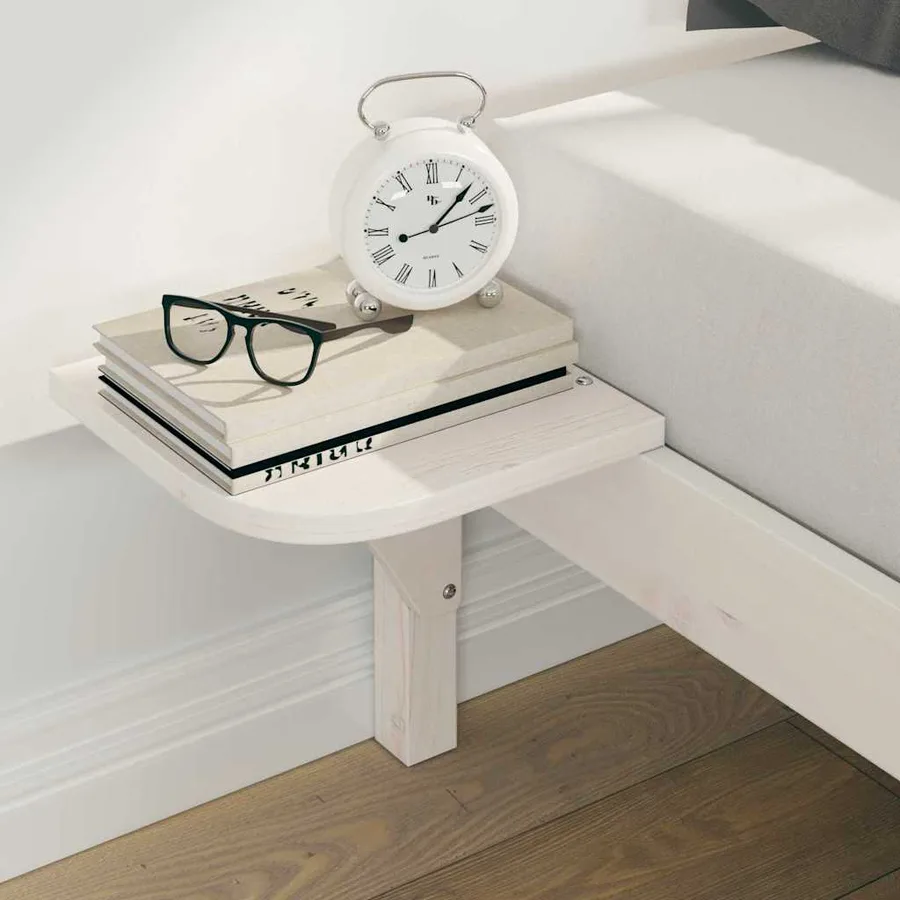 Cadre de lit avec tables de chevet Blanc 200 x 220 cm - 4