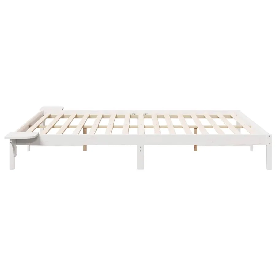 Cadre de lit avec tables de chevet Blanc 200 x 220 cm - 6