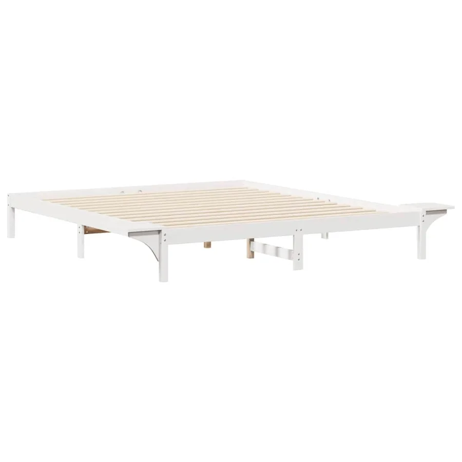 Cadre de lit avec tables de chevet Blanc 200 x 220 cm - 7