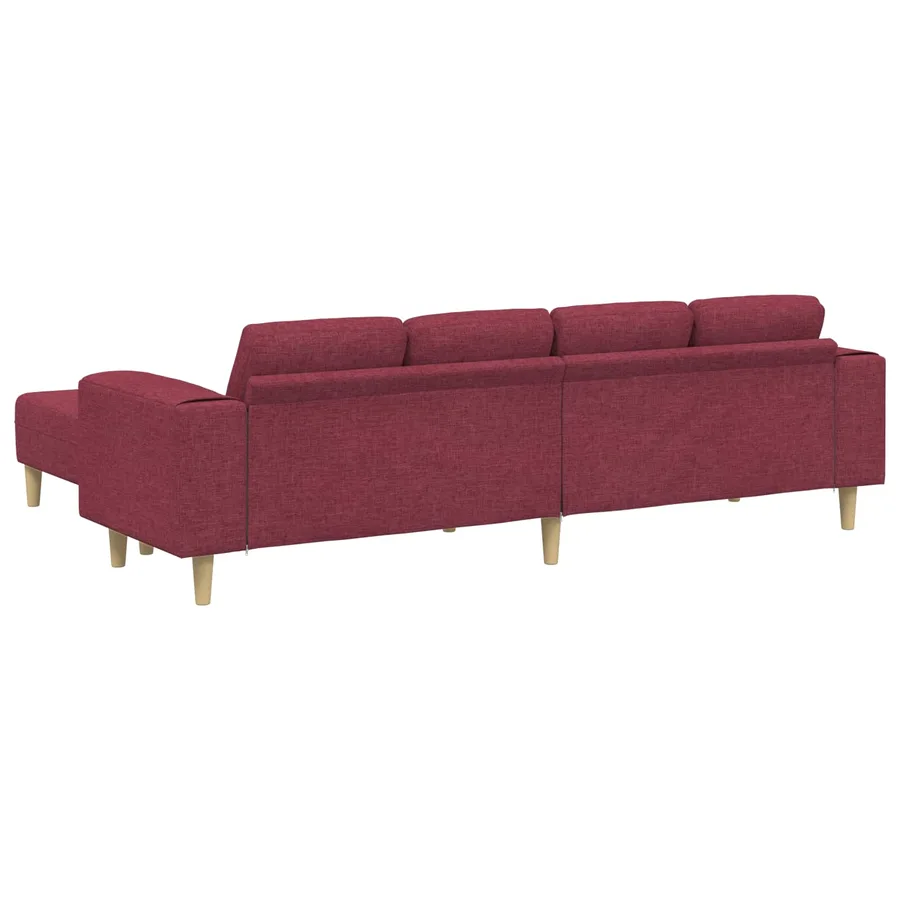 Canapé de salon 3 pcs Bordeaux 250 x 188 x 76 cm Polyester - 6