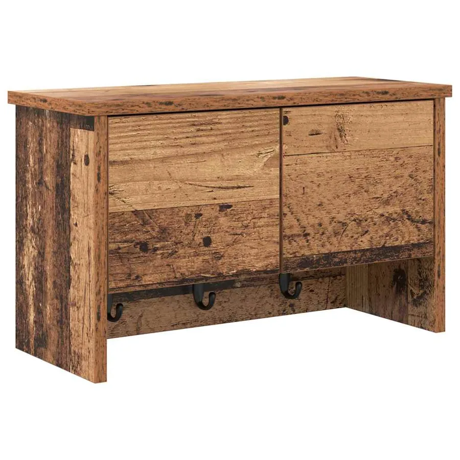 Porte-manteau mural avec étagère Bois ancien 50 x 20 x 30 cm - 2