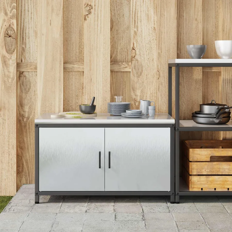 Rangement de cuisine HATTEM Argenté 90 x 50 x 53 cm Acier - 4