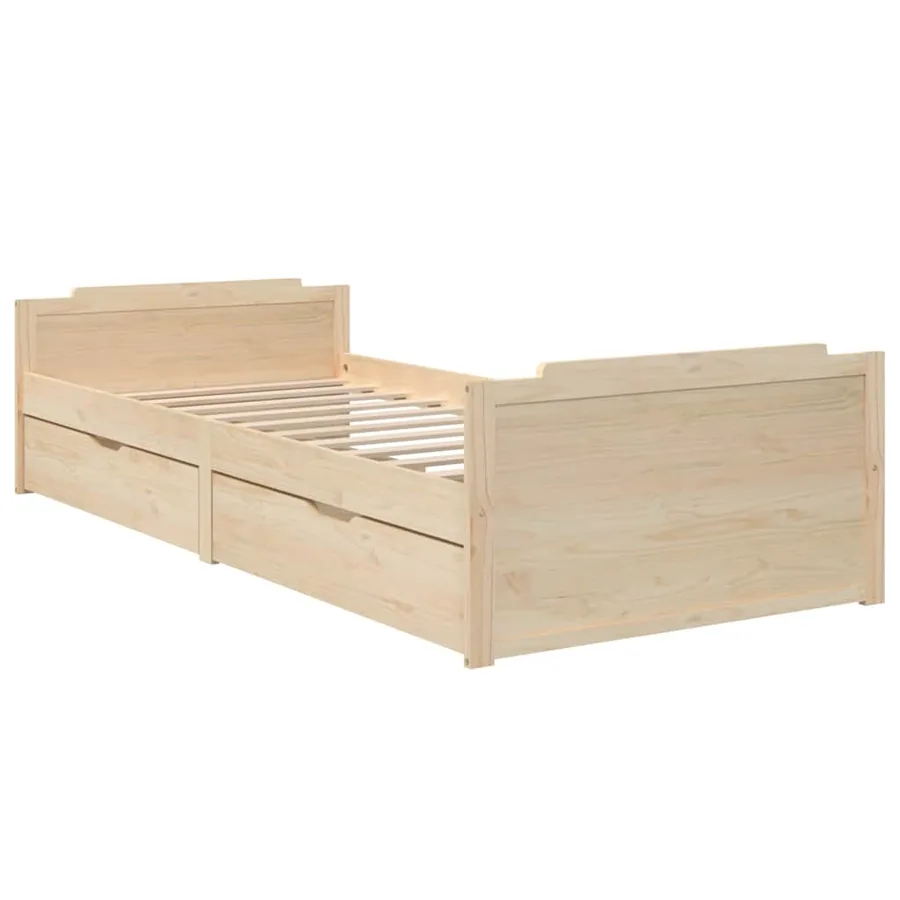 Cadre de lit sans matelas bois de pin massif 90x200 cm - 3