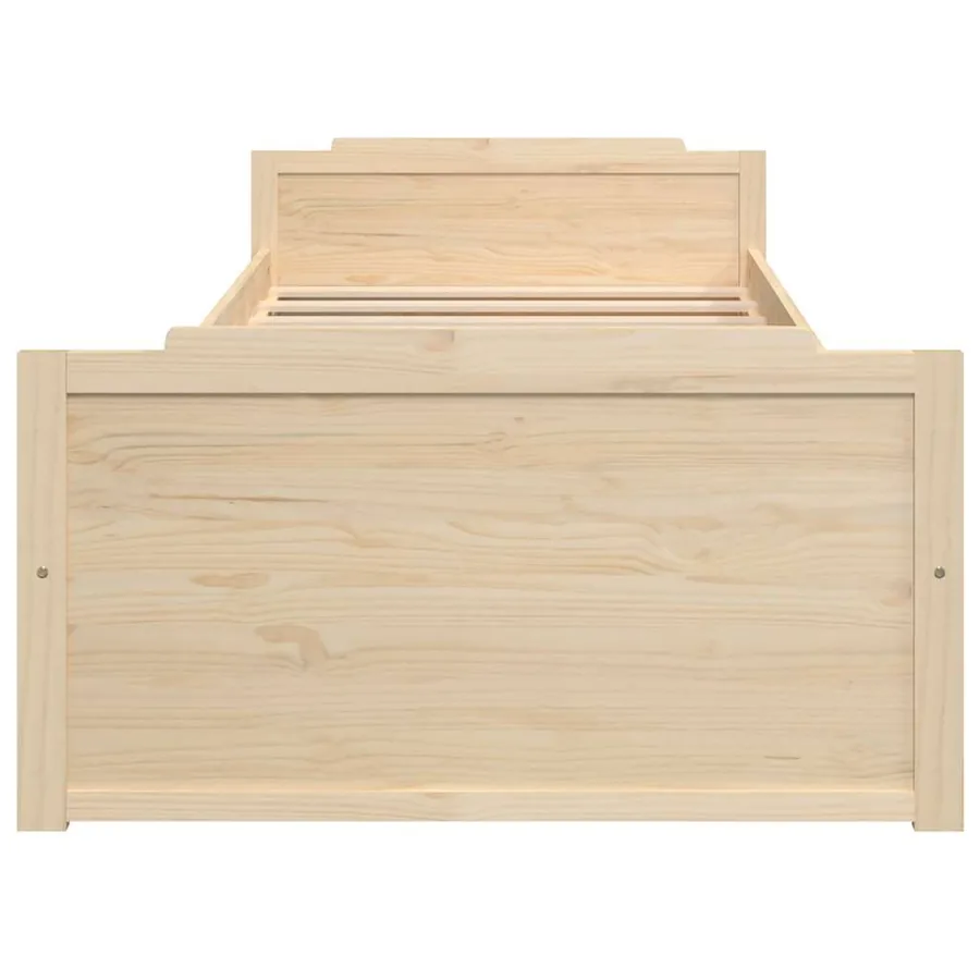 Cadre de lit sans matelas bois de pin massif 90x200 cm - 4