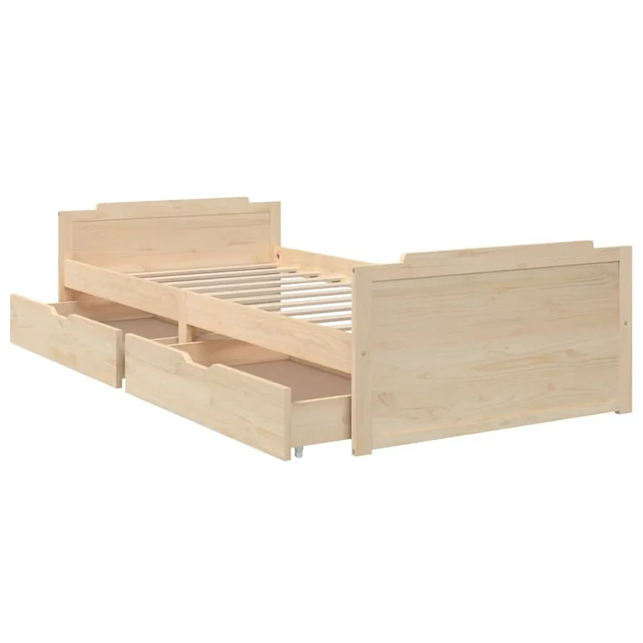 Cadre de lit sans matelas bois de pin massif 90x200 cm - 6