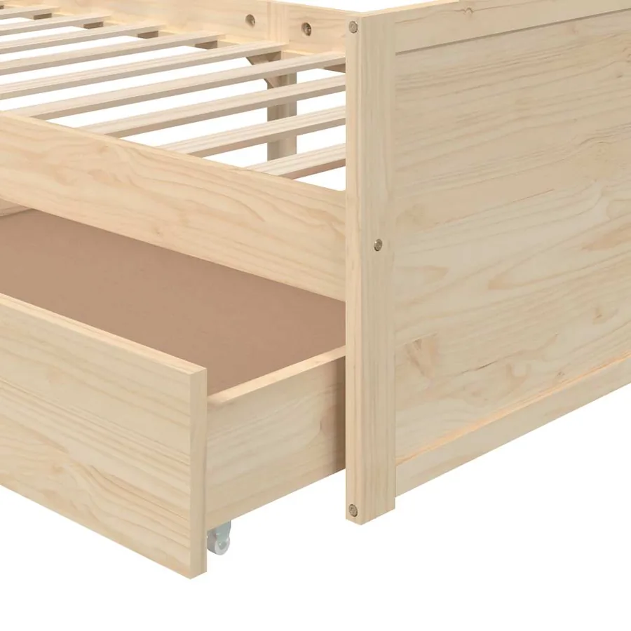 Cadre de lit sans matelas bois de pin massif 90x200 cm - 7