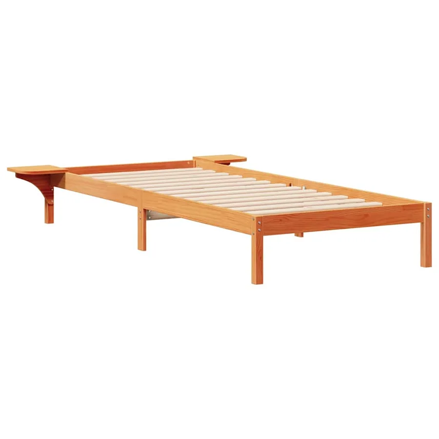Cadre de lit avec tables de chevet Brun cire 90 x 210 cm - 2