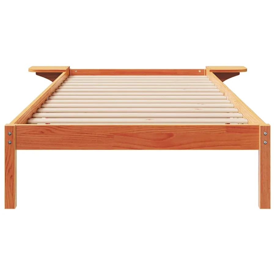 Cadre de lit avec tables de chevet Brun cire 90 x 210 cm - 5
