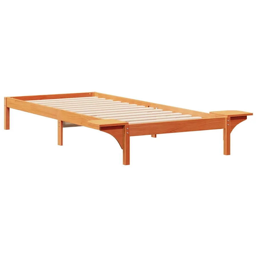 Cadre de lit avec tables de chevet Brun cire 90 x 210 cm - 7