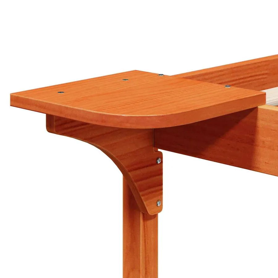Cadre de lit avec tables de chevet Brun cire 90 x 210 cm - 9