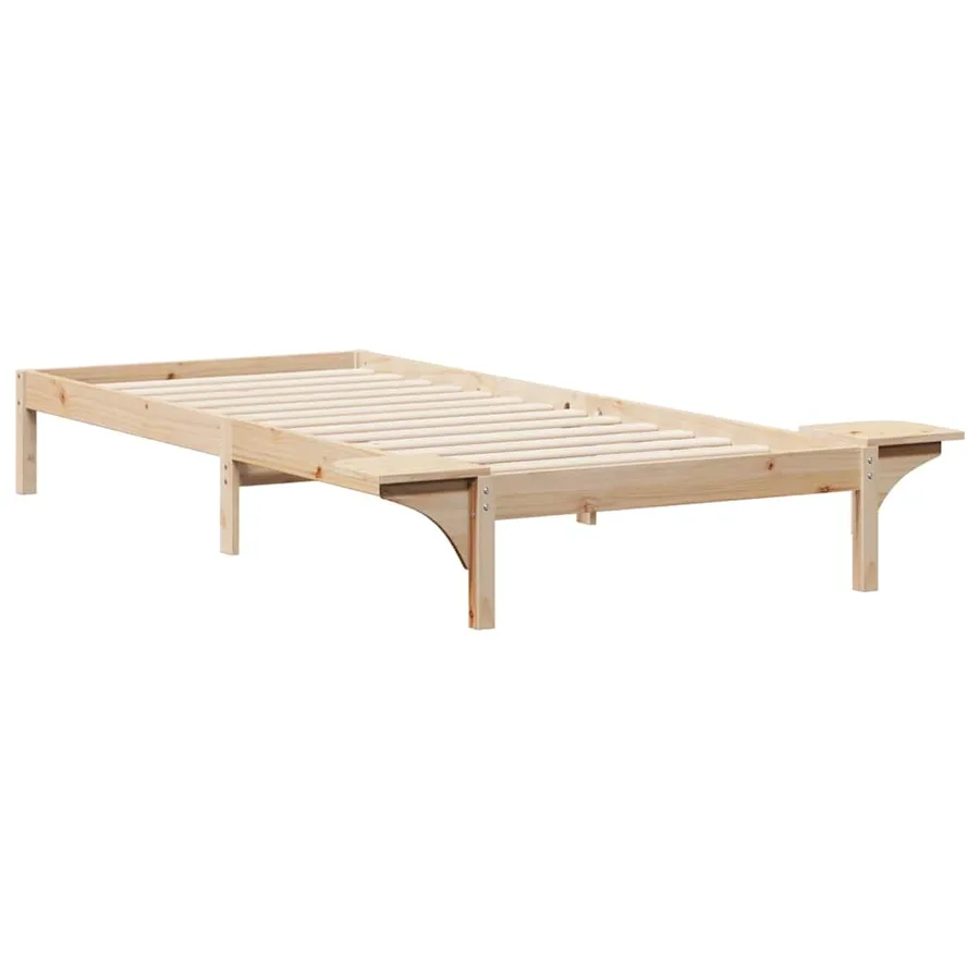 Cadre de lit avec tables de chevet Naturel 90 x 210 cm - 7