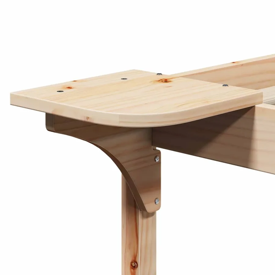 Cadre de lit avec tables de chevet Naturel 90 x 210 cm - 9