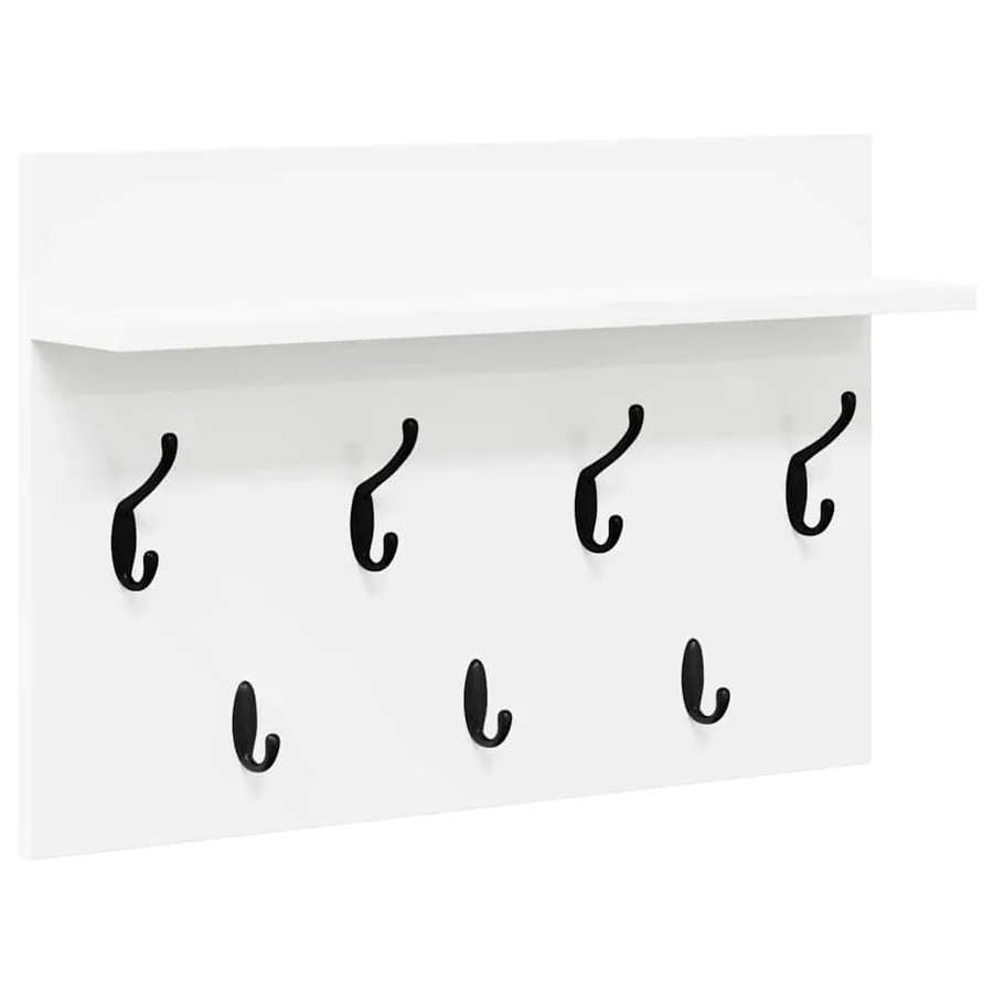 Porte-manteau mural Blanc 60 x 40 x 12 cm Bois d'ingénierie - 2