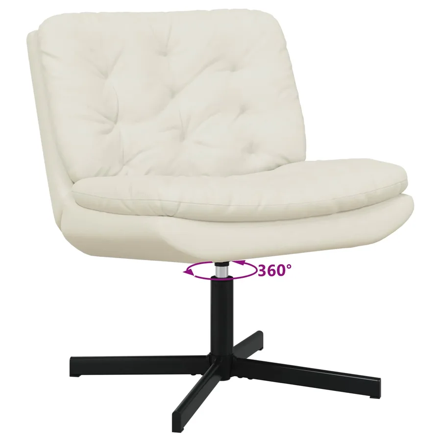 Fauteuil relaxant pivotant Crème 63 x 75 x 76 cm Velours - 5