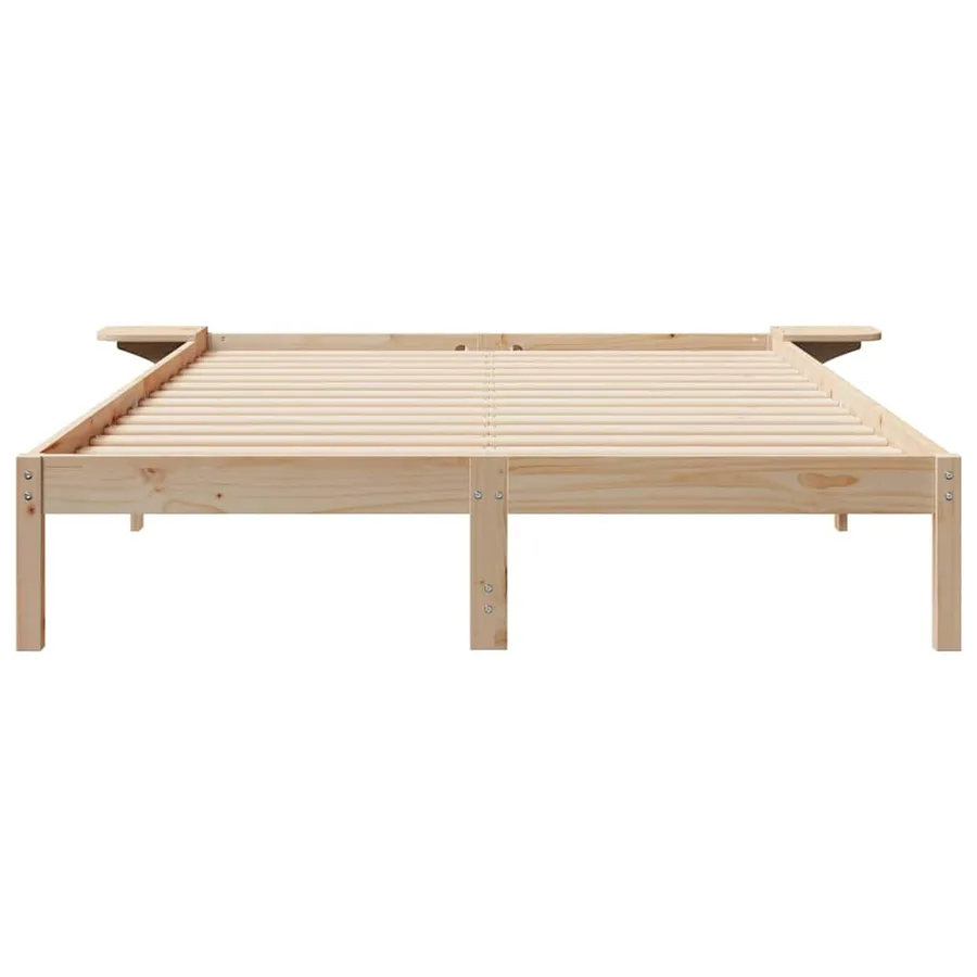 Cadre de lit avec tables de chevet Naturel 160 x 210 cm - 5