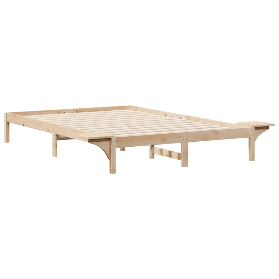 Cadre de lit avec tables de chevet Naturel 160 x 210 cm - 7