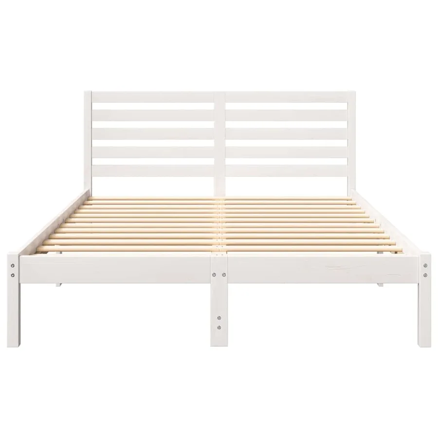 Cadre de lit avec tête de lit Blanc 135 x 190 cm Pin massif - 5