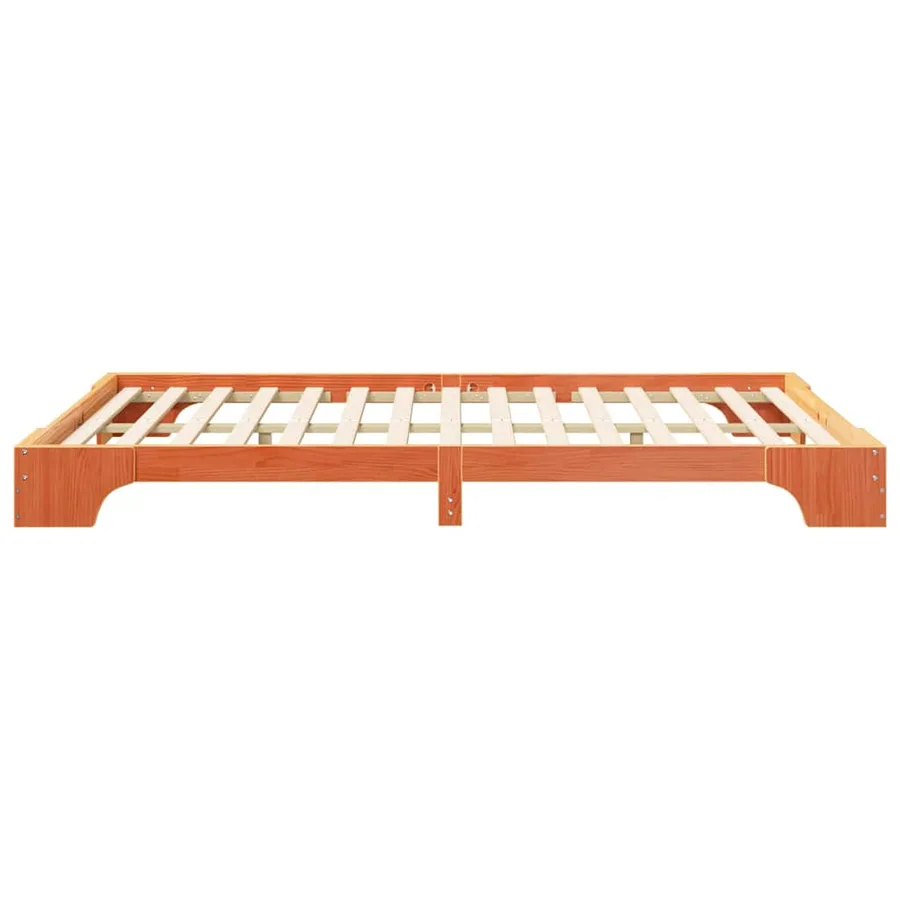 Cadre de lit Marron 140 x 220 cm Pin massif - 5