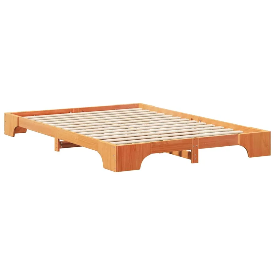 Cadre de lit Marron 140 x 220 cm Pin massif - 6