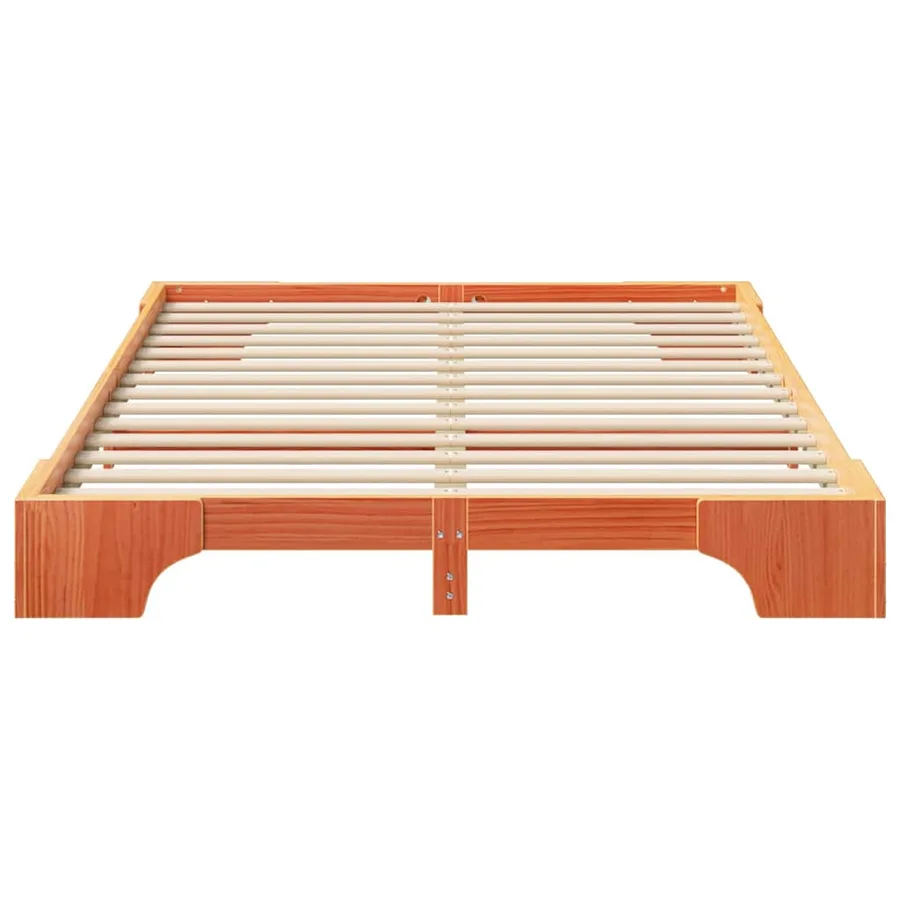 Cadre de lit Marron 140 x 210 cm Pin massif - 4