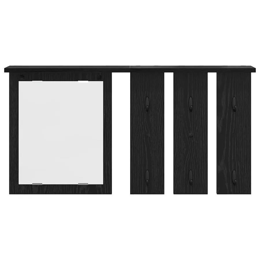Porte-manteau mural avec étagère Chêne noir 85 x 10 x 45 cm - 5