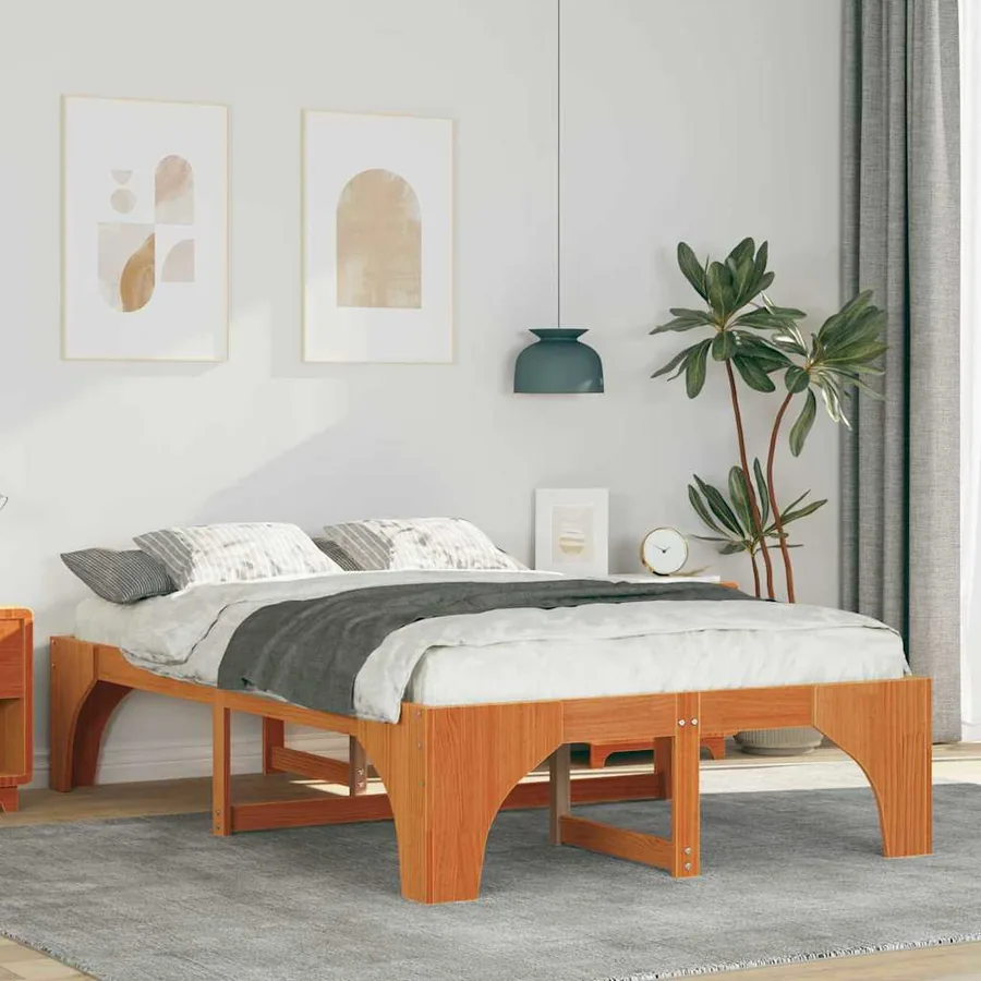 Cadre de lit Marron 120 x 190 cm Pin massif
