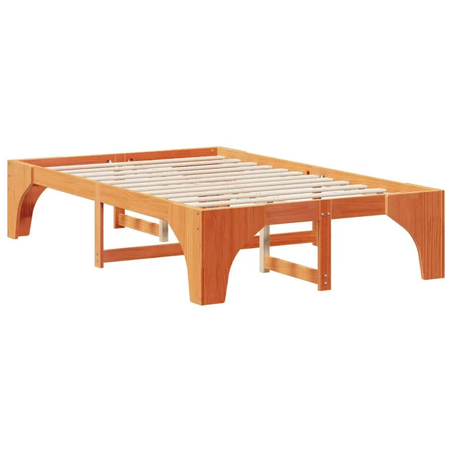 Cadre de lit Marron 135 x 190 cm Pin massif - 4