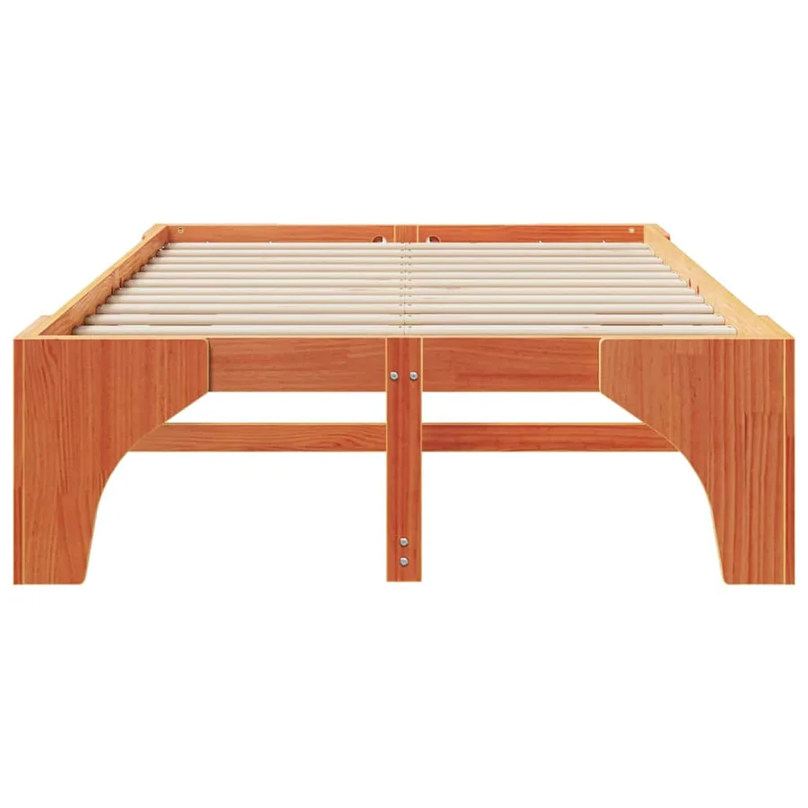 Cadre de lit Marron 135 x 190 cm Pin massif - 5