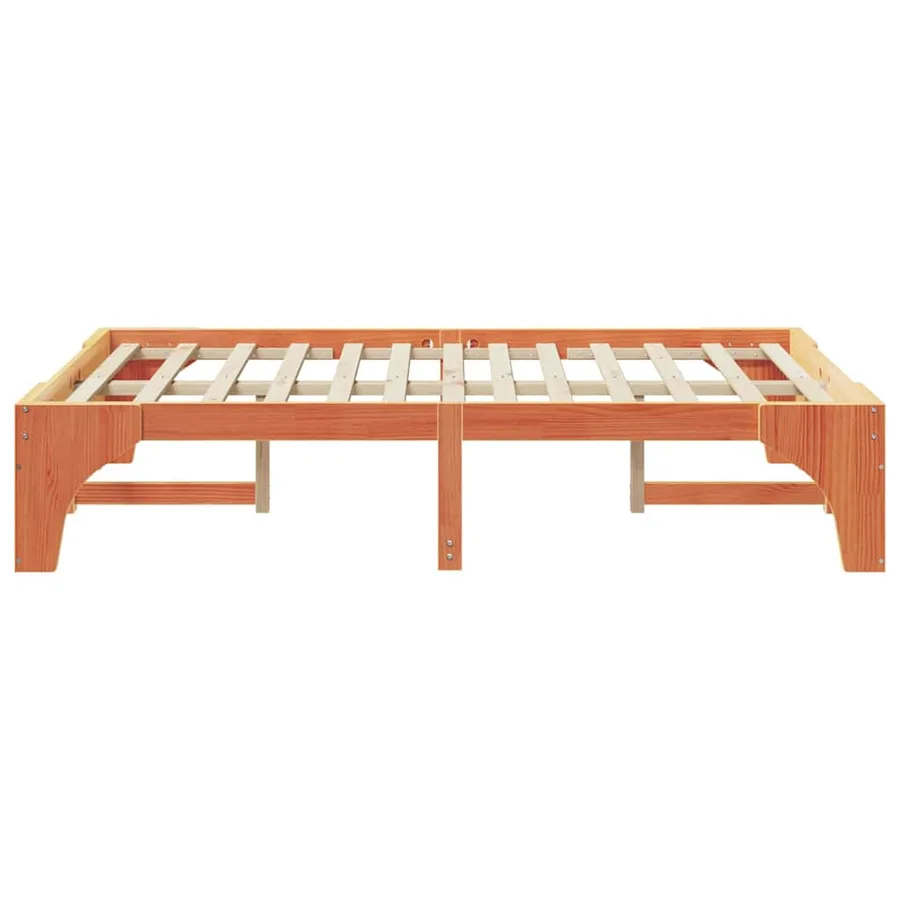 Cadre de lit Marron 135 x 190 cm Pin massif - 6