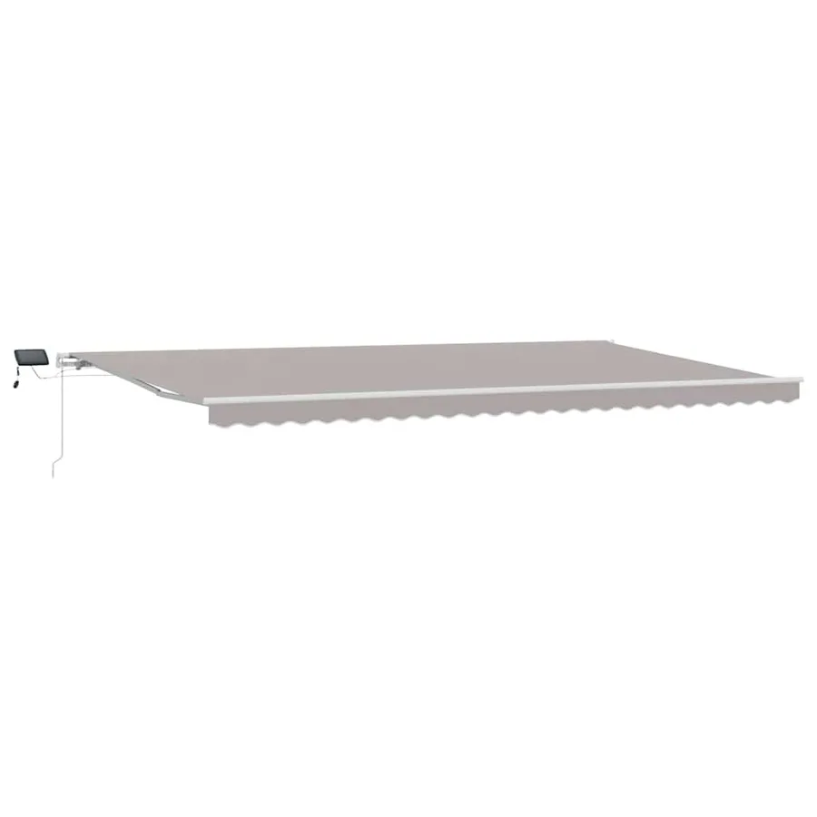 Auvent rétractable Gris clair 600 × 300 cm Tissu et Aluminium - 2