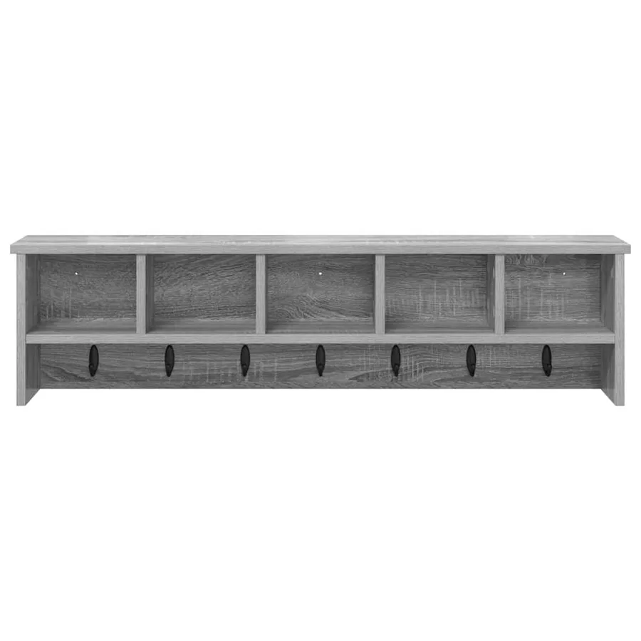 Porte-manteau mural avec étagère Gris Sonoma 100 x 16 x 26 cm - 5