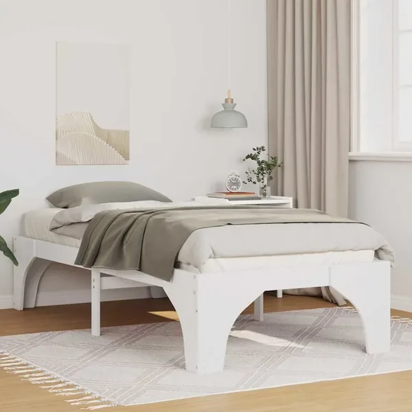 Cadre de lit Blanc 100 x 200 cm Pin massif
