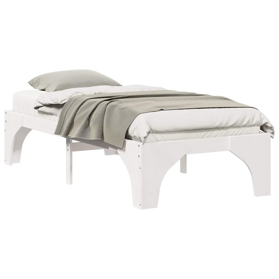 Cadre de lit Blanc 100 x 200 cm Pin massif - 2