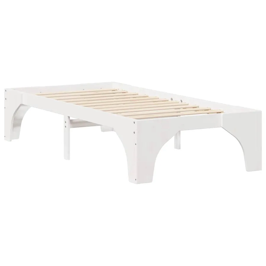 Cadre de lit Blanc 100 x 200 cm Pin massif - 4